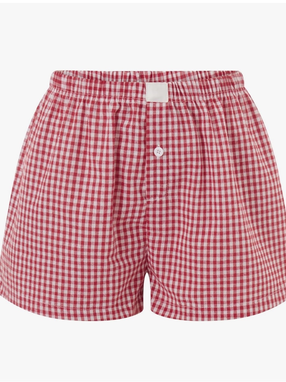 Gingham Boxer Shorts - Red Plaid Women’s Lounge Shorts